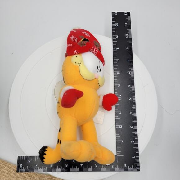 Garfield Christmas 11" Santa Hat Suction Cup Plush Stuffed Animal Russell Stover - Picture 2 of 7